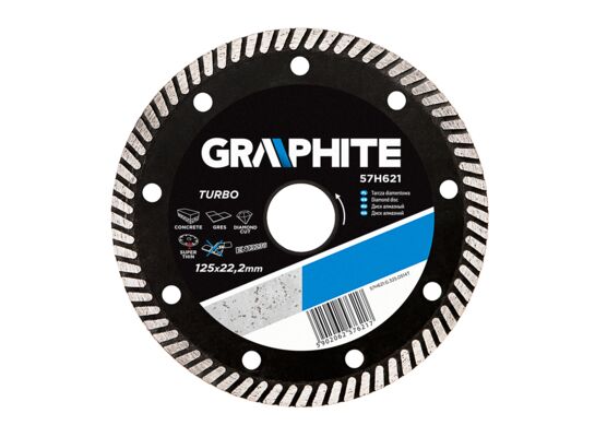 Tarcza diamentowa 125 x 22,2 mm, turbo super cienka GRAPHITE