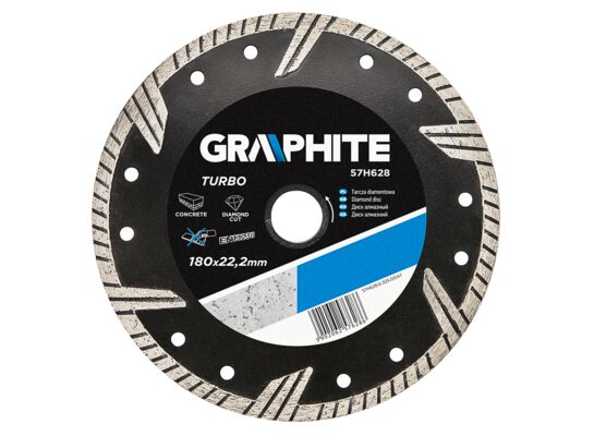 Tarcza diamentowa 180 x 22,2 mm, turbo GRAPHITE