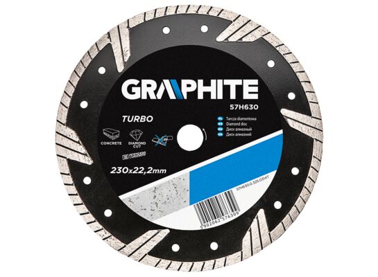 Tarcza diamentowa 230 x 22,2 mm, turbo GRAPHITE