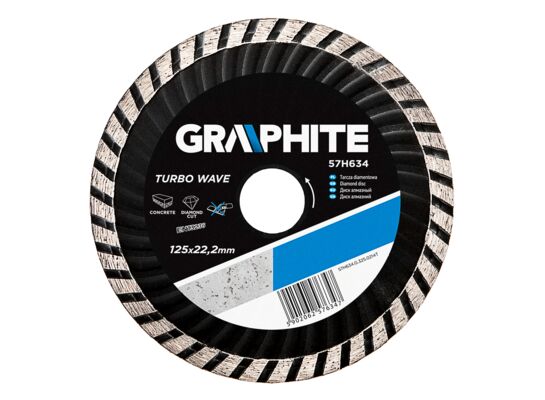 Tarcza diamentowa 125 x 22,2 mm, turbo wave GRAPHITE