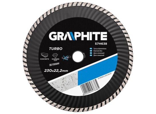 Tarcza diamentowa 230 x 22,2 mm, turbo wave GRAPHITE