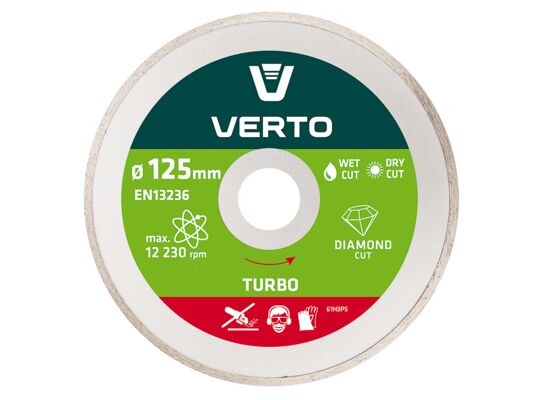 Tarcza diamentowa 125 x 22,2 mm, pełna VERTO