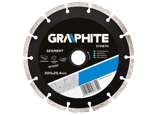 Tarcza diamentowa 200 x 25,4 mm, segmentowa GRAPHITE