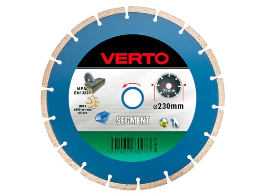 Tarcza diamentowa 230 x 22,2 mm, segmentowa VERTO