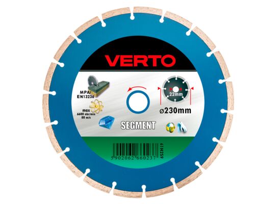 Tarcza diamentowa 180 x 22,2 mm, segmentowa VERTO