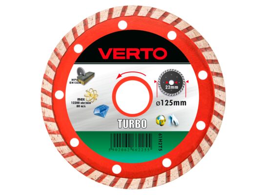 Tarcza diamentowa 115 x 22,2 mm, pełna VERTO