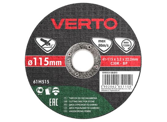 Tarcza tnąca do kamienia 115 x 3,2 x 22,2 mm VERTO