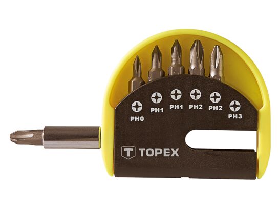 Końcówka wkrętakowa z uchwytem, zestaw 7 sztuk TOPEX