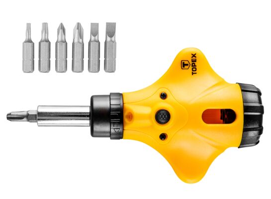 Końcówka wkrętakowa z uchwytem, zestaw 8 sztuk TOPEX
