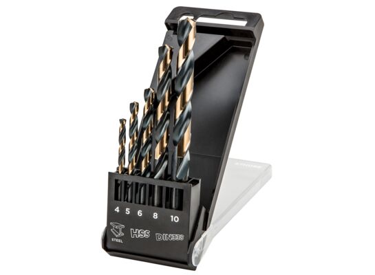 Wiertło do metalu HSS-CNC, 124°, "Pro-Tec", 4,0 - 10 mm, zestaw 5 sztuk GRAPHITE