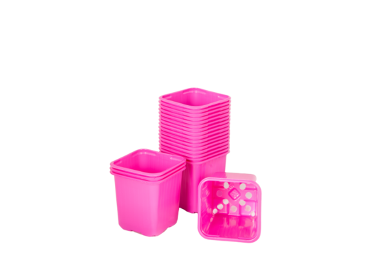 Doniczka do rozsady kwadratowa 8 cm różowa 20 szt. VEFI