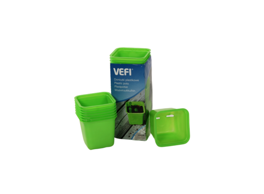 Doniczka do rozsady kwadratowa 6 cm zielona 30 szt. VEFI