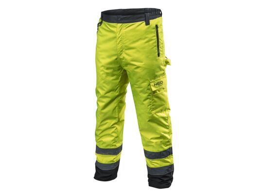 Spodnie robocze ostrzegawcze ocieplane, żółte, rozmiar L NEO