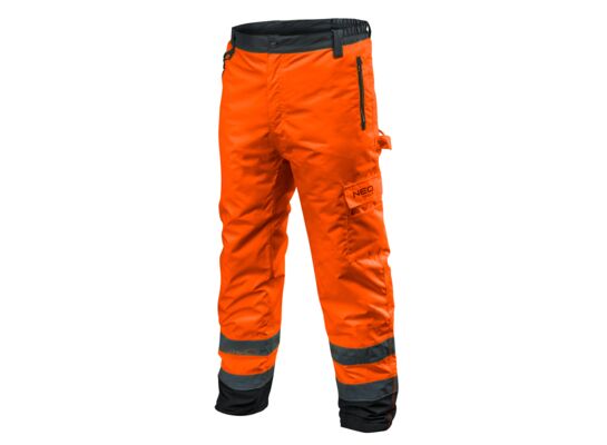 Spodnie robocze ostrzegawcze ocieplane, pomarańczowe, rozmiar XXL NEO
