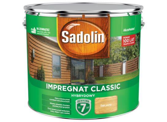 Impregnat CLASSIC HYBRYDOWY Dąb Jasny 9 l Sadolin