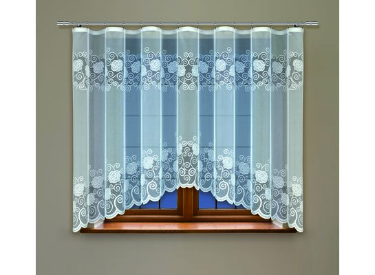 Firana gotowa 140 x 300 cm biała z taśmą marszczącą