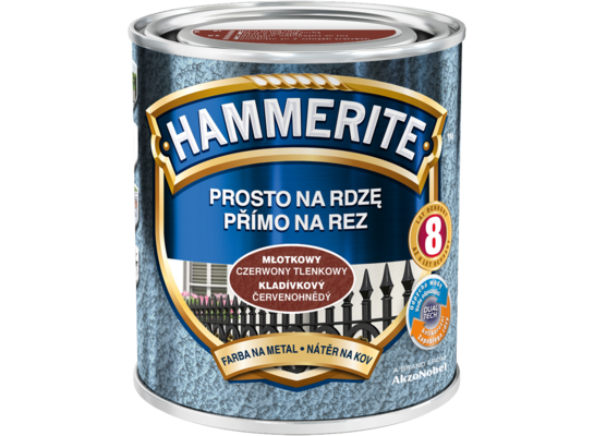 Farba Prosto Na Rdzę Czerwony Tlenkowy Młotkowy 0,25 l Hammerite