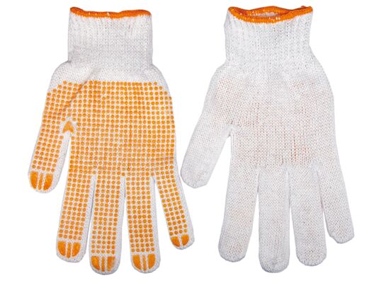 Rękawice robocze, dzianina bawełniana jednostronnie nakrapiana PCV, 10" TOPEX