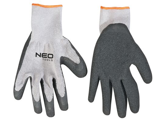 Rękawice robocze, dzianina bawełniana powlekana lateksem, 10" NEO