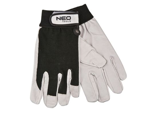 Rękawice robocze, skóra świńska licowa, z rzepem, 10" NEO