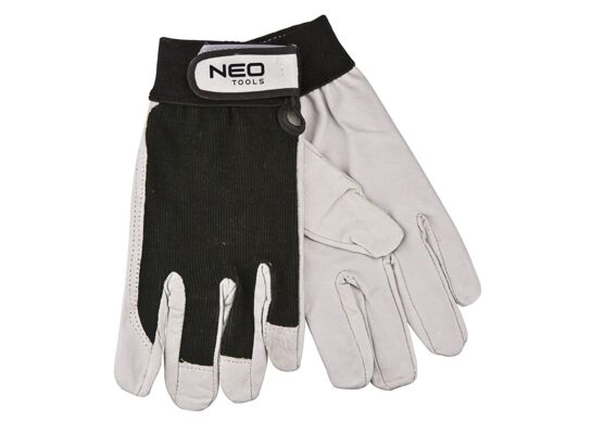 Rękawice robocze, skóra świńska licowa, z rzepem, 8" NEO