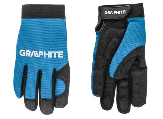 Rękawice robocze 10", skóra syntetyczna + elastyczna tkanina, CE GRAPHITE