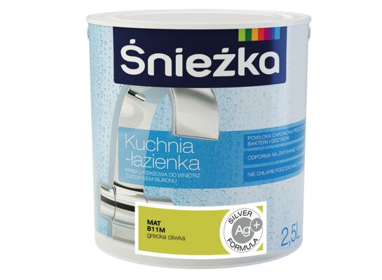Farba lateksowa Kuchnia Łazienka grecka oliwka MAT 2,5 l Śnieżka 