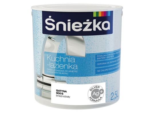 Farba lateksowa Kuchnia Łazienka śnieżnobiały SAT 2,5 l Śnieżka 