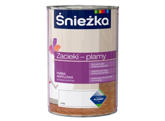 Farba emulsyjna Na zacieki i plamy biały 1 l Śnieżka 