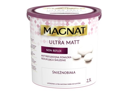 Farba emulsyjna Ultra Matt lateksowa biała 2,5 l Magnat 