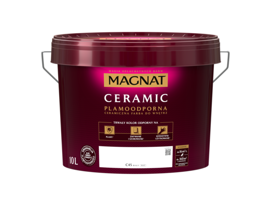 Farba ceramiczna biały C45 10 l Magnat 