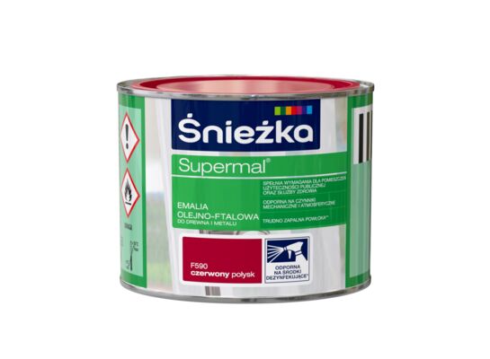 Farba emaliowa olejno-ftalowa Supermal czerwona 0,2 l Śnieżka 