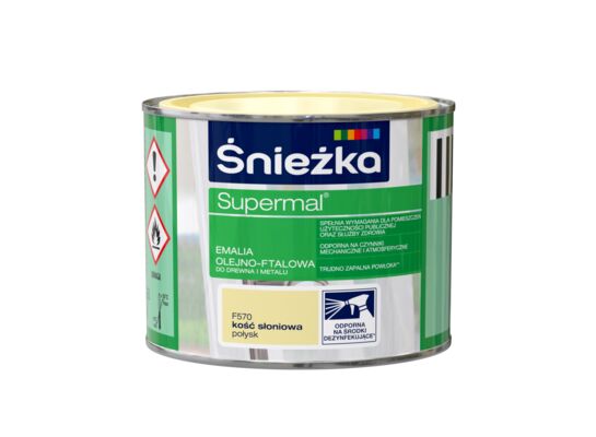 Farba emaliowa olejno-ftalowa Supermal kość słoniowa 0,2 l Śnieżka 