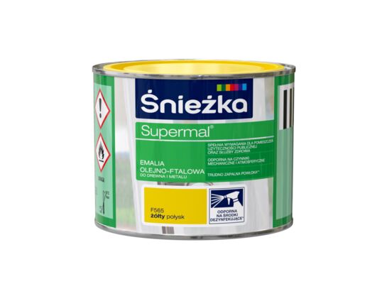 Farba emaliowa olejno-ftalowa Supermal żółty 0,2 l Śnieżka 