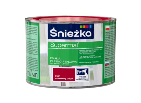Farba emaliowa olejno-ftalowa Supermal czerwona 400 ml Śnieżka 