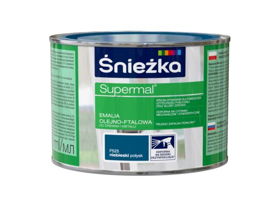 Farba emaliowa olejno-ftalowa Supermal niebieska 400 ml Śnieżka 