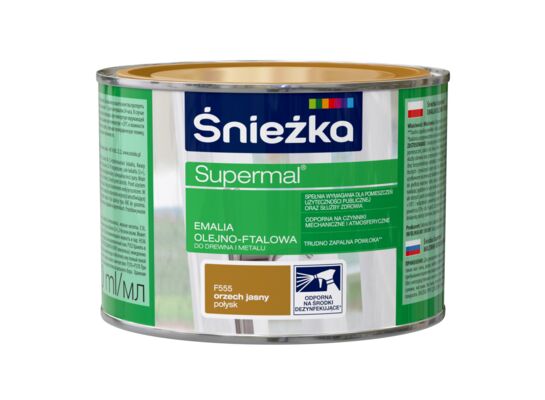 Farba emaliowa olejno-ftalowa Supermal orzech jasny 400 ml Śnieżka 