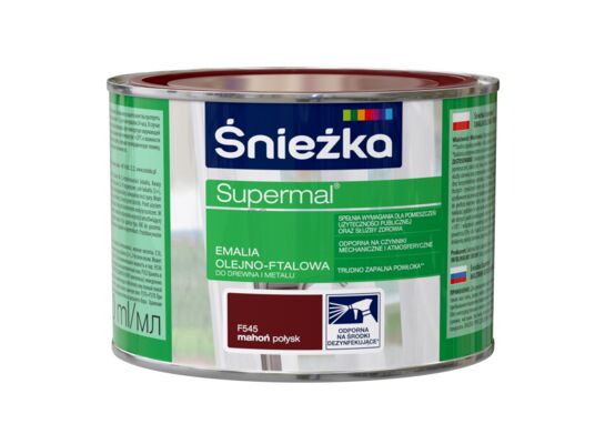Farba emaliowa olejno-ftalowa Supermal mahoń 400 ml Śnieżka 