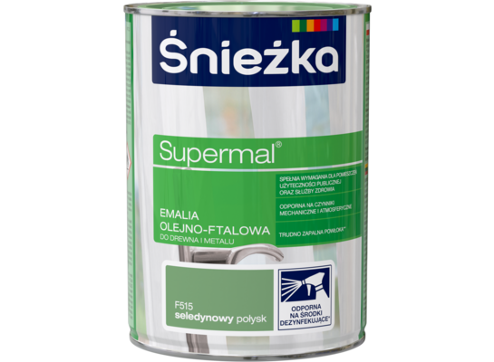 Farba emaliowa olejno-ftalowa Supermal seledynowy 0,8 l Śnieżka 
