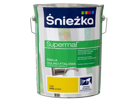 Farba emaliowa olejno-ftalowa Supermal żółty 5 l Śnieżka 