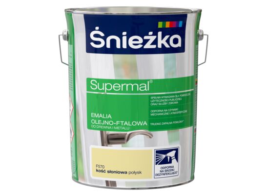 Farba emaliowa olejno-ftalowa Supermal kość słoniowa 5 l Śnieżka 