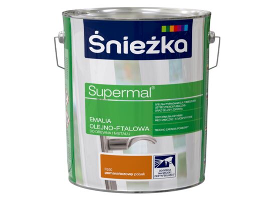 Farba emaliowa olejno-ftalowa Supermal pomarańczowy 10 l Śnieżka 