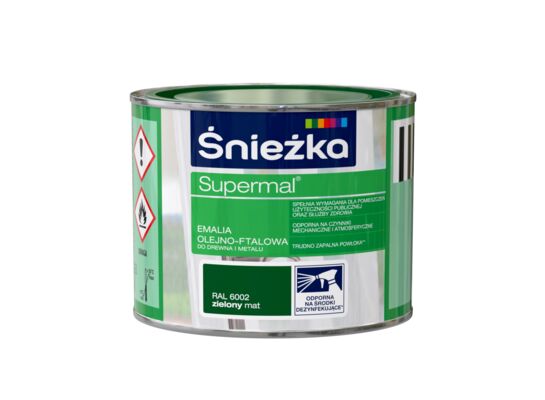 Farba emaliowa olejno-ftalowa Supermal mat zielony 0,2 l Śnieżka