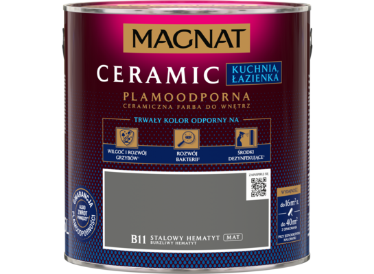 Farba ceramiczna MAGNAT Kitchen&Bathroom burzliwy hematyt B11 2,5 l