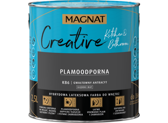 Farba lateksowa MAGNAT CREATIVE KITCHEN&BATHROOM gwałtowny antracyt 2,5 l