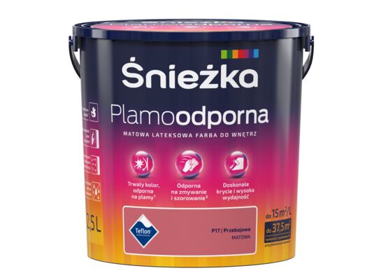 Farba lateksowa Plamoodporna przebojowa P17 2,5 l Śnieżka 