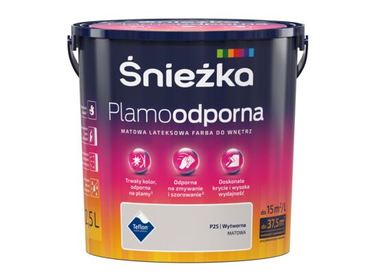 Farba lateksowa Plamoodporna wytworna P25 2,5 l Śnieżka 