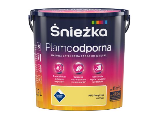 Farba lateksowa Plamoodporna energiczna P31 2,5 l Śnieżka 
