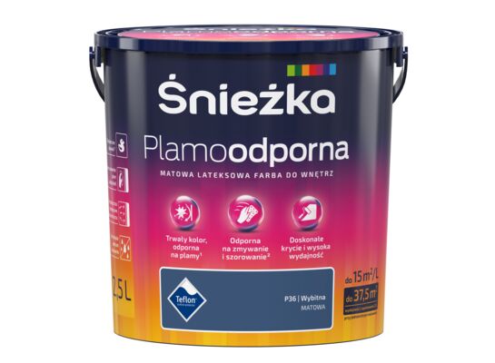 Farba lateksowa Plamoodporna wybitna P36 2,5 l Śnieżka 