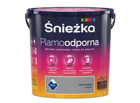Farba lateksowa Plamoodporna rozważna P39 2,5 l Śnieżka